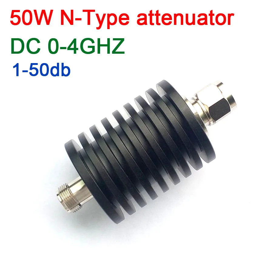 DYKB 50W N-Type RF attenuator Coaxial fixed 1db,2db,3db.5db,6db.10db.15db.20db.30db,40dB 50DB DC-4GHz F microwave communication