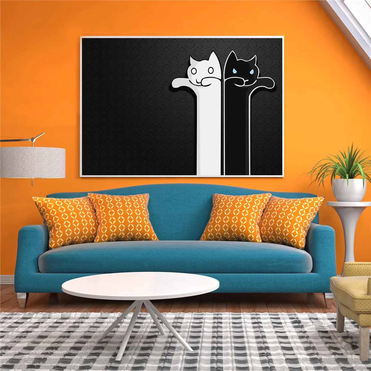 Забавные Critters современный минималистским художественных работ кофе Wall-Art декора