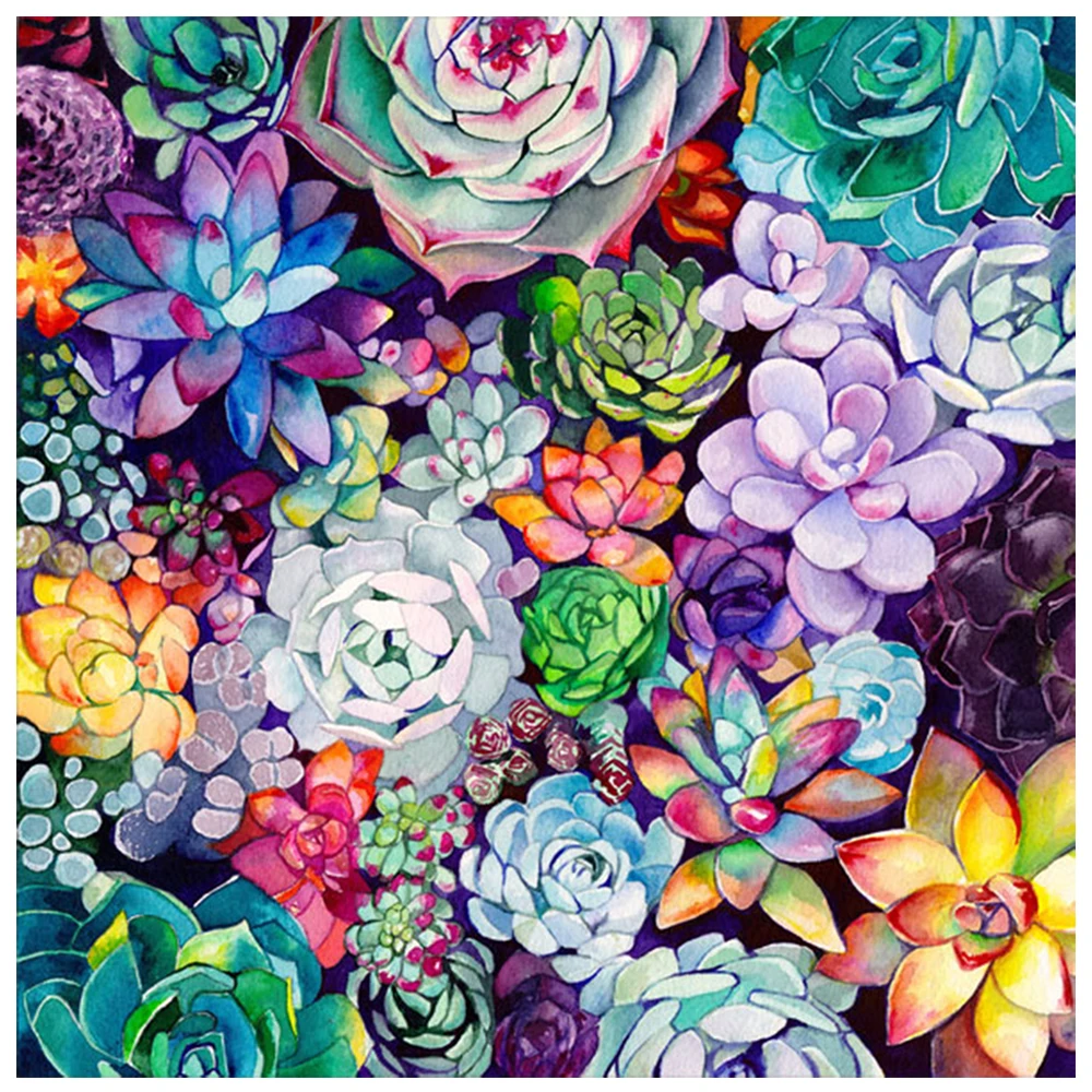 5D алмазная картина цветок Алмазная вышивка суккулент крестиком Мозаика подарок