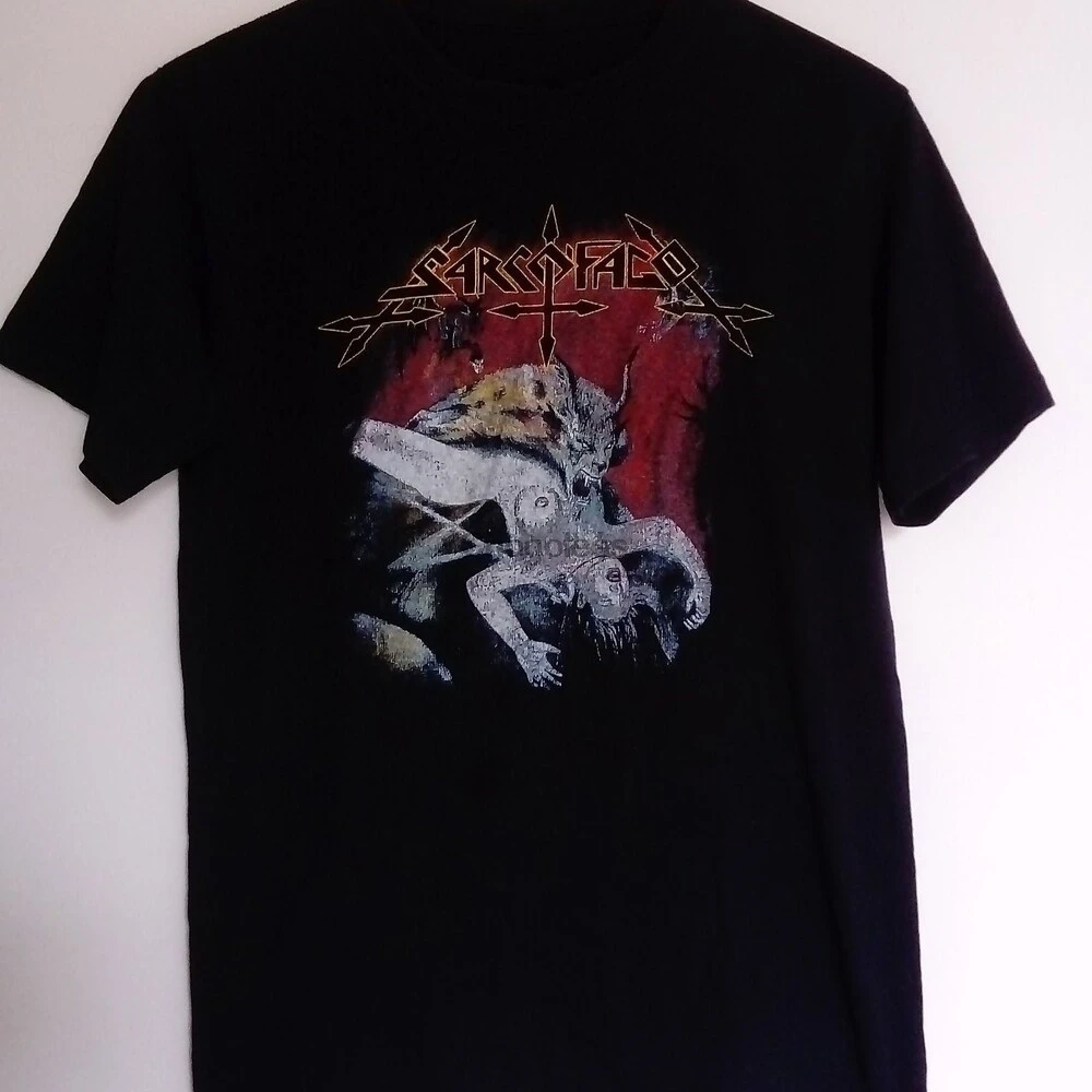 Винтажная рубашка sarкофаго с десятилетним распадом редкая черная металлическая