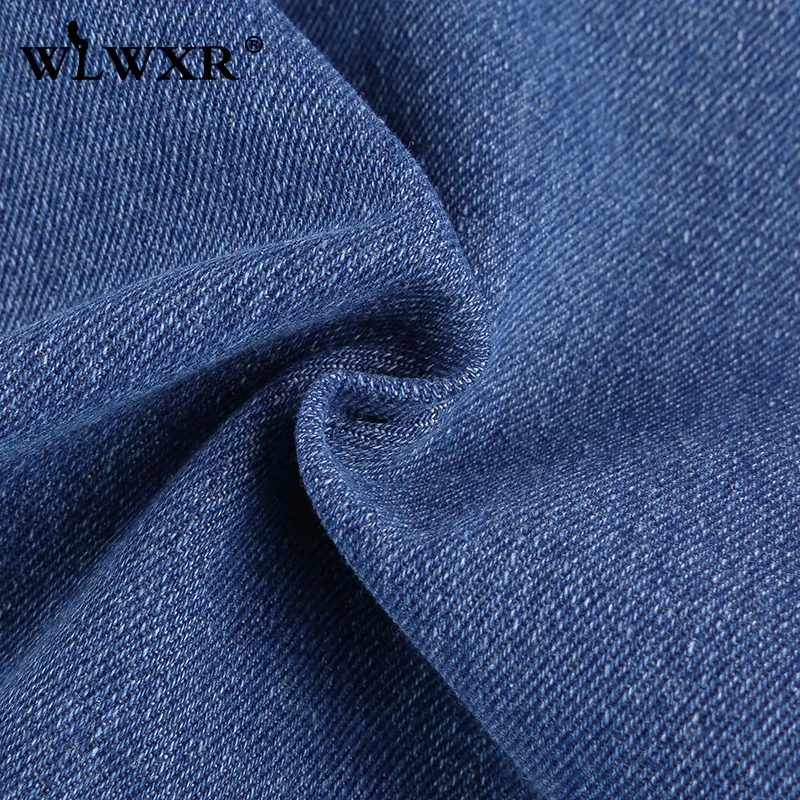 WLWXR уличная мешковатые джинсы Для женщин Высокая Талия Брюки клеш Женские брюки с