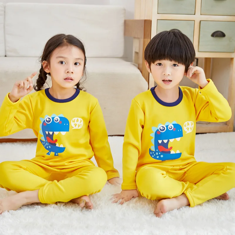 Детские пижамы с длинными рукавами детские героями мультфильмов для девочек и