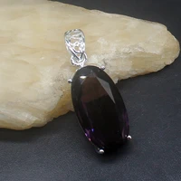 gemstonefactory jewelry big promotion 925 silver purple amethyst charm oval women ladies mom gifts necklace pendant 20213961
