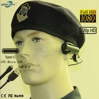 mini bullet camera with headset bracket otg android smartphone device usb camera webcam for helmet police webcast broadcast