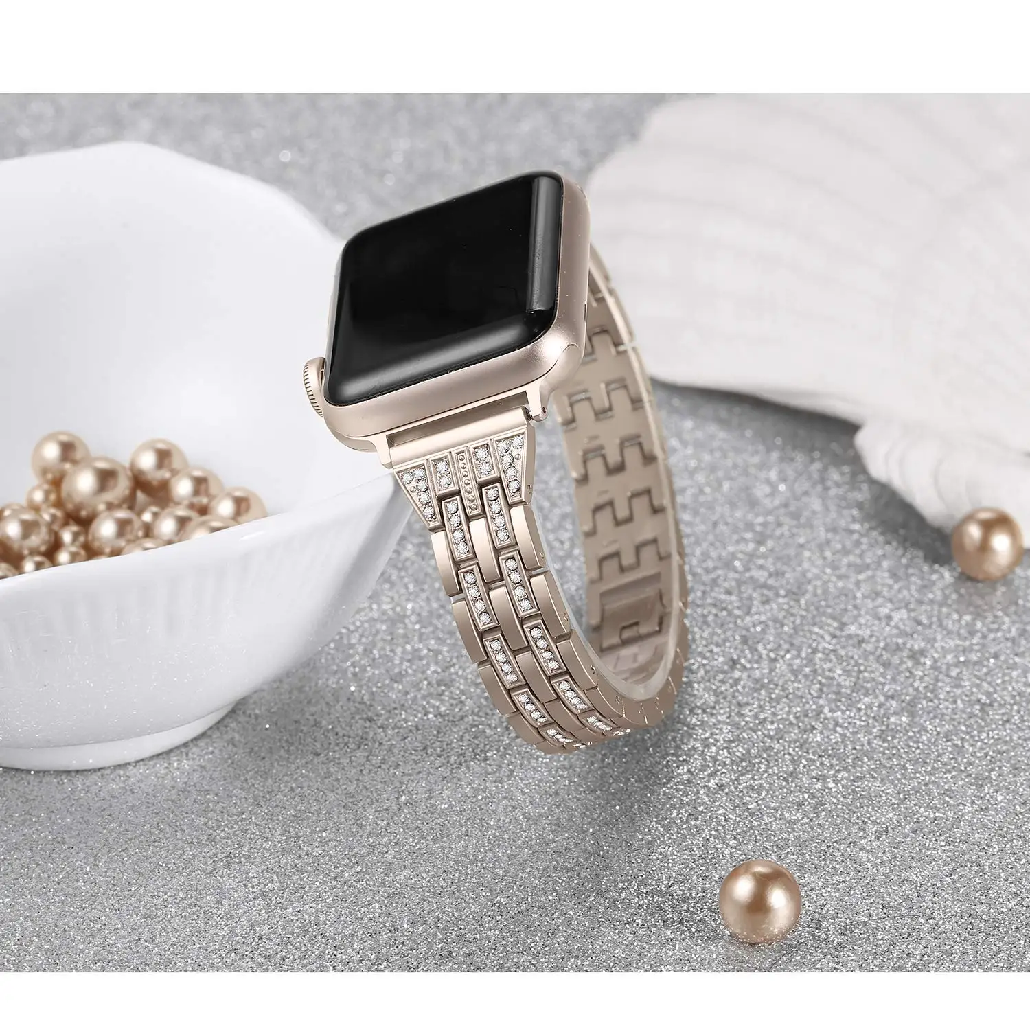 Ремешок Алмазный для Apple Watch 42 мм 38 Женский металлический браслет watch 5 band 44 40 SE Series 6
