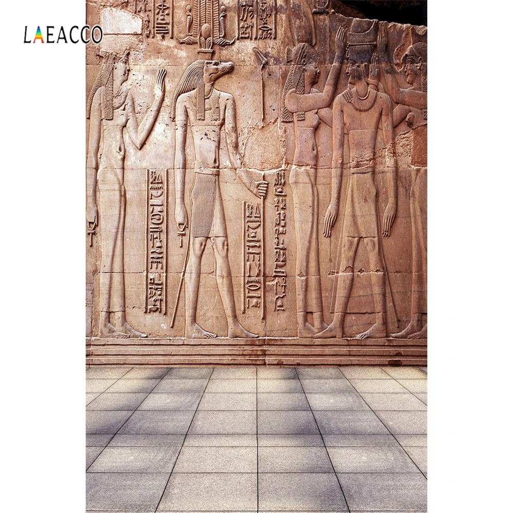 Laeacco старинная египетская стенная роспись кирпичный пол фотография фоны