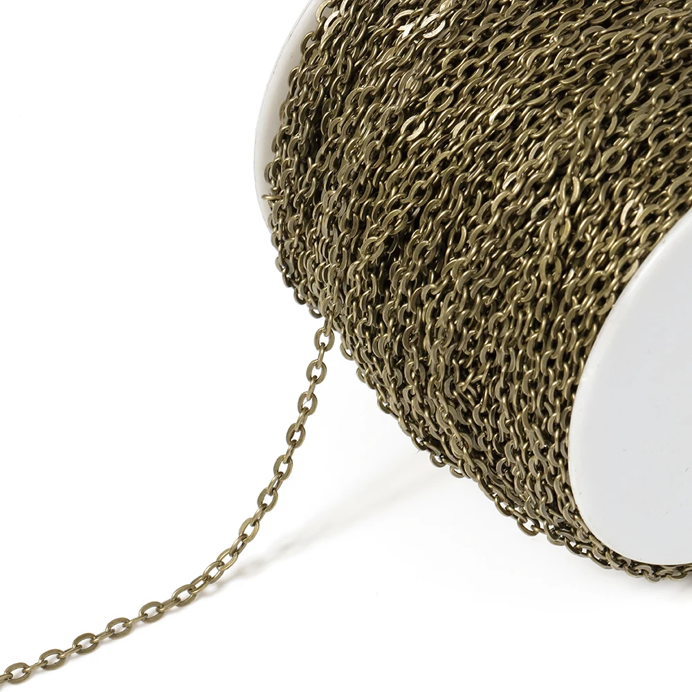 5м / серия Ожерелье Браслеты металлические цепи Античная бронзовая покрытием Bulk