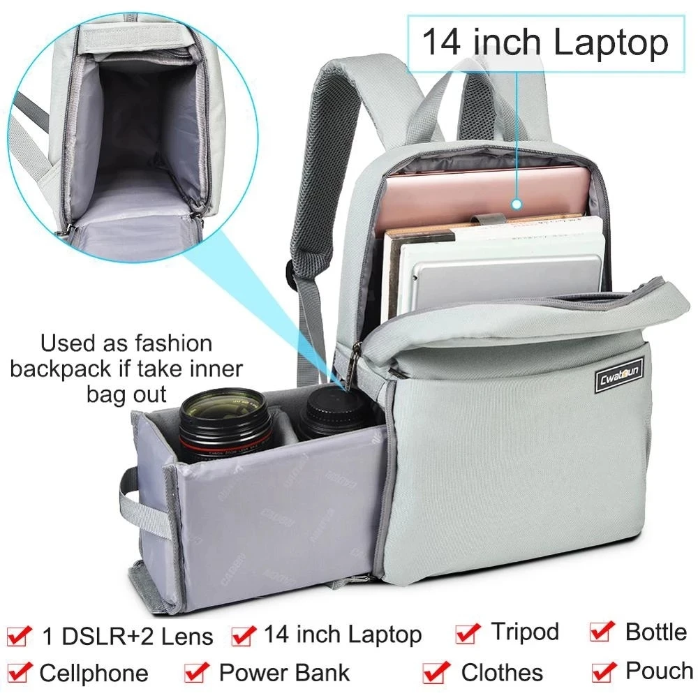 dslr camera backpack outdoor travel bags waterproof wear resistant professional backpack for canon nikon sony camera lens laptop free global shipping