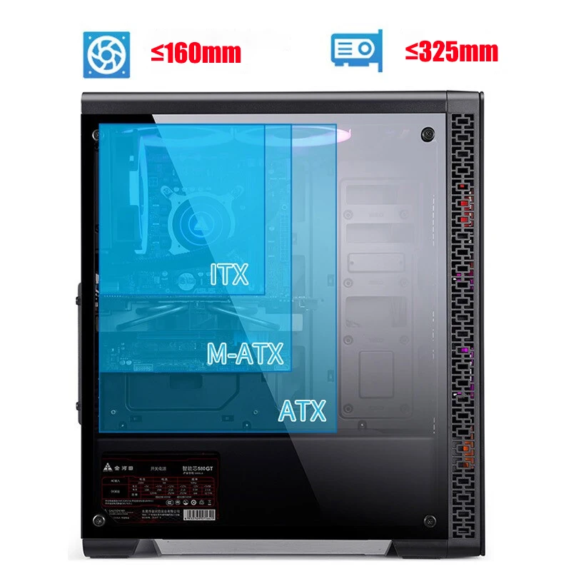 

Desktop Computer Chassis Main Box Game Water-cooled Chassis Glass Side Through Large Chassis PC Gaming Case