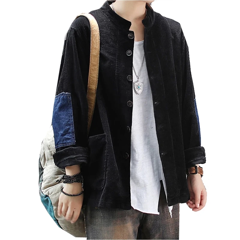 Женская Вельветовая хлопковая куртка винтажная Повседневная Свободная