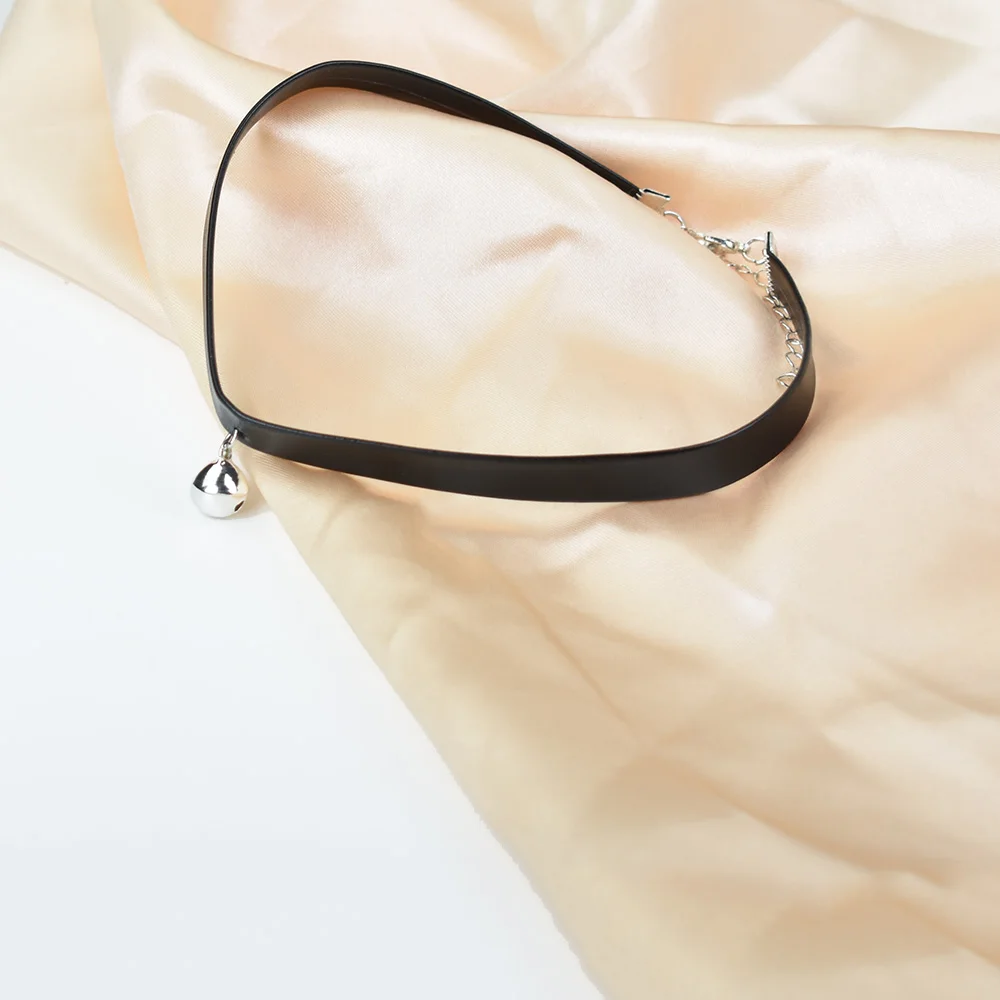 Женское кожаное колье черное ручной работы в готическом стиле - купить по