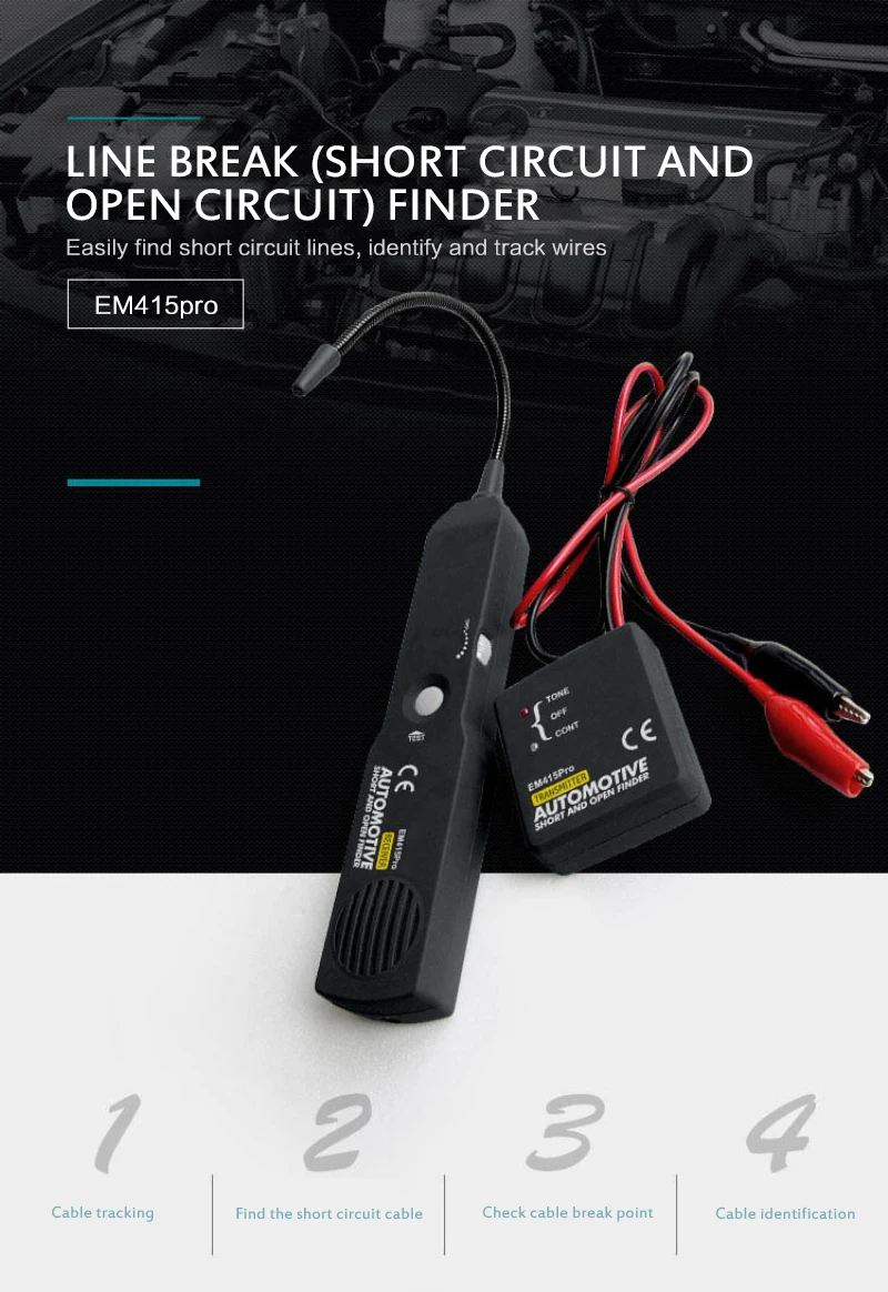 Автомобильный тестер EM415pro инструмент для поиска коротких проводов и открытия