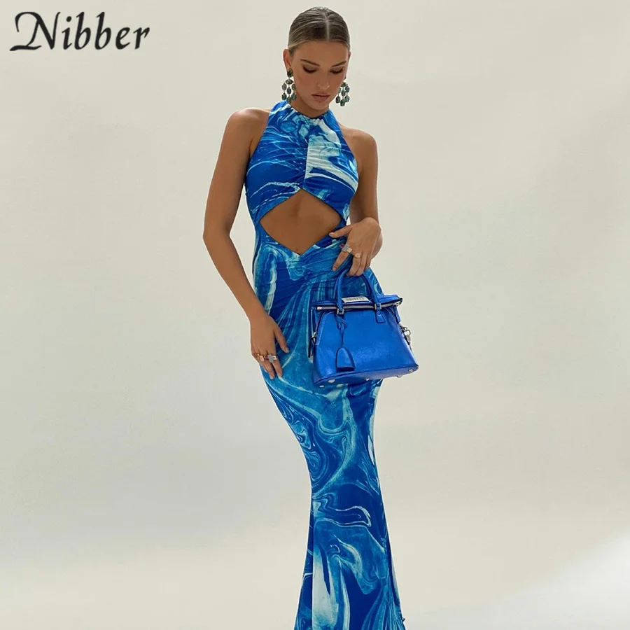 Nibber Y2k сексуальные пляжные обтягивающие платья женские ажурные с открытыми