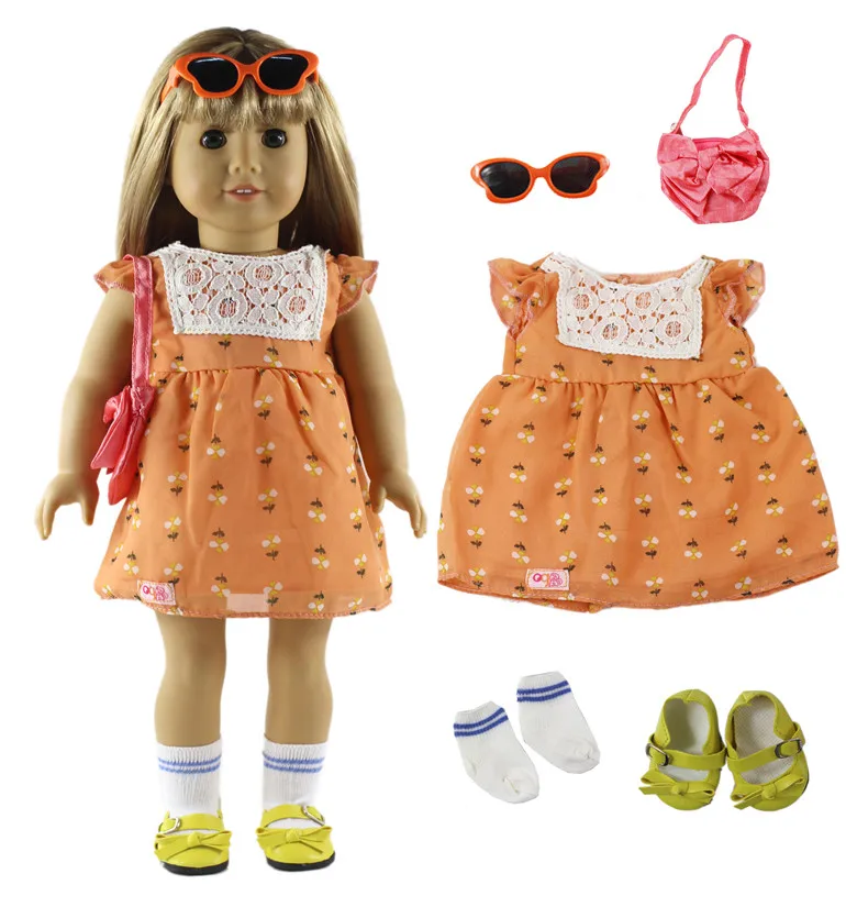 

1 Set Yellow Beautiful Princess Dress Outfit Doll Clothes for 18 inch doll clothes A8