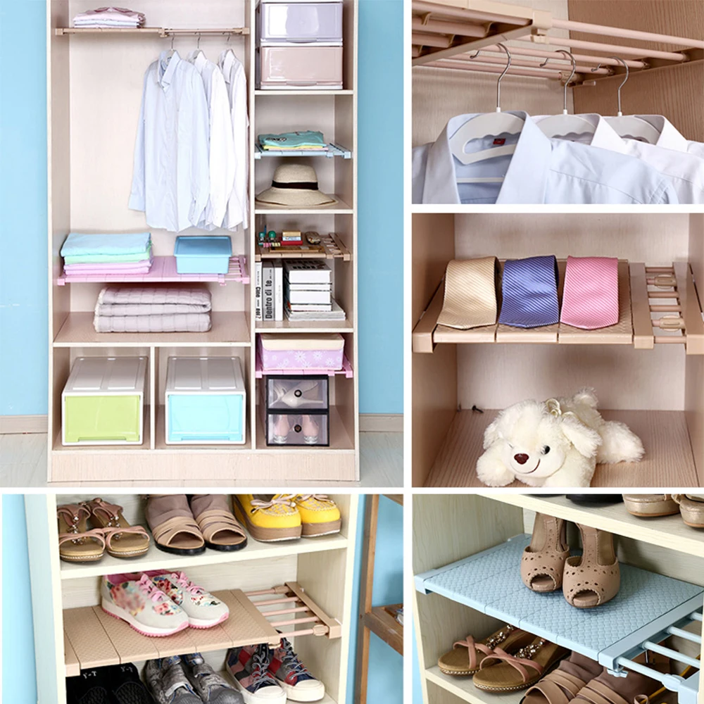 

1 Adjustable Closet Storage Rack Telescopic Closet Storage Rack Wall-Mounted Closet Rack Wall-Mounted Kitchen Wall Rack