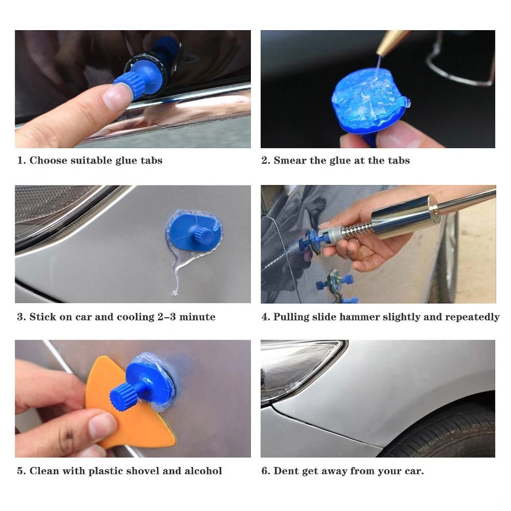 

Car Body paintless dent repair tools Dent Repair Kit Car Dent Puller with Glue Puller Tabs Removal Kits for Vehicle Car Tools