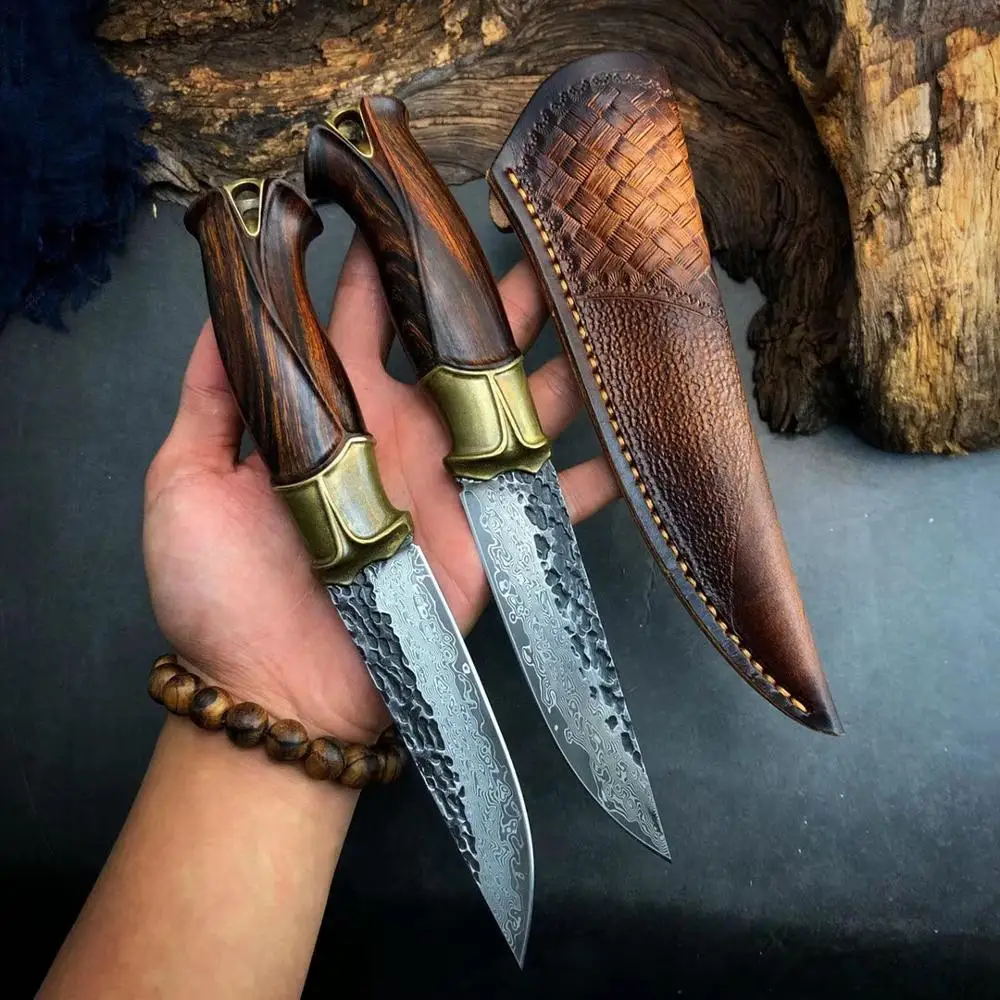 Хит продаж Высококачественный Нож из дамасской стали VG10 с фиксированным лезвием