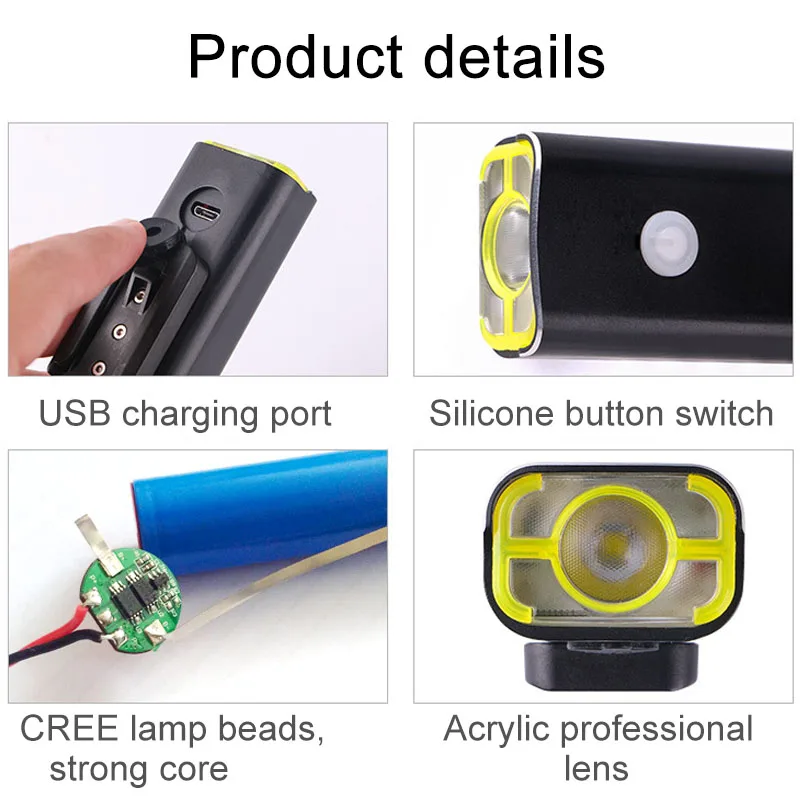 Велосипедный фонарь для шоссейного велосипеда USB Перезаряжаемый светодиодный