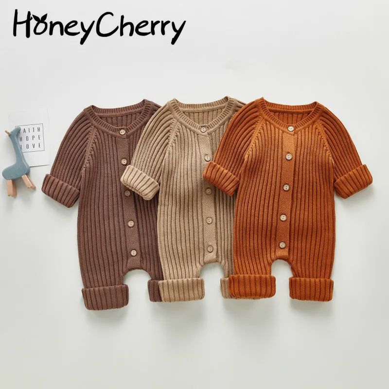 

Spring and Autumn long-sleeved knit baby baby Siamese Romper climbing clothes leotard sweater romper baby girl clothes