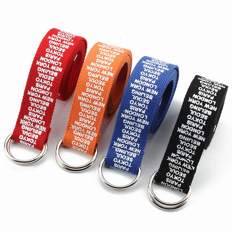 Повседневный женский ремень художественный стиль нейлон холст металлическая