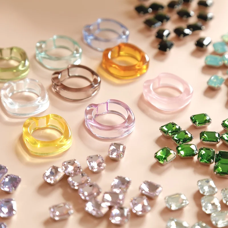 

Кусковой сахар кольцо с бриллиантом из подручного материала ins ветер домашние ожерелье серьги аксессуары для изготовления украшений своим...