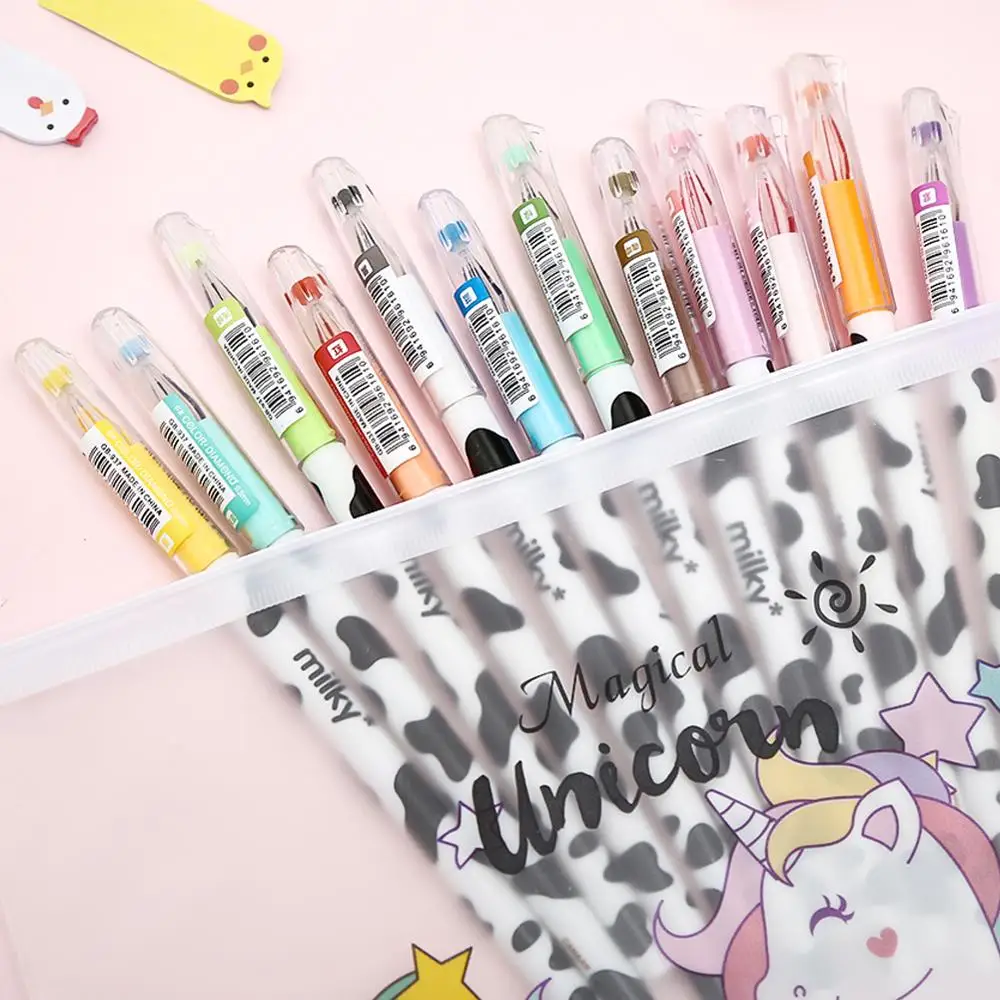 

12/100Pcs Color Pretty Kawaii Glitter Gel Pen Colors Highlighter Cute Stationery Store Stationary Office Accessory Lovely Thing