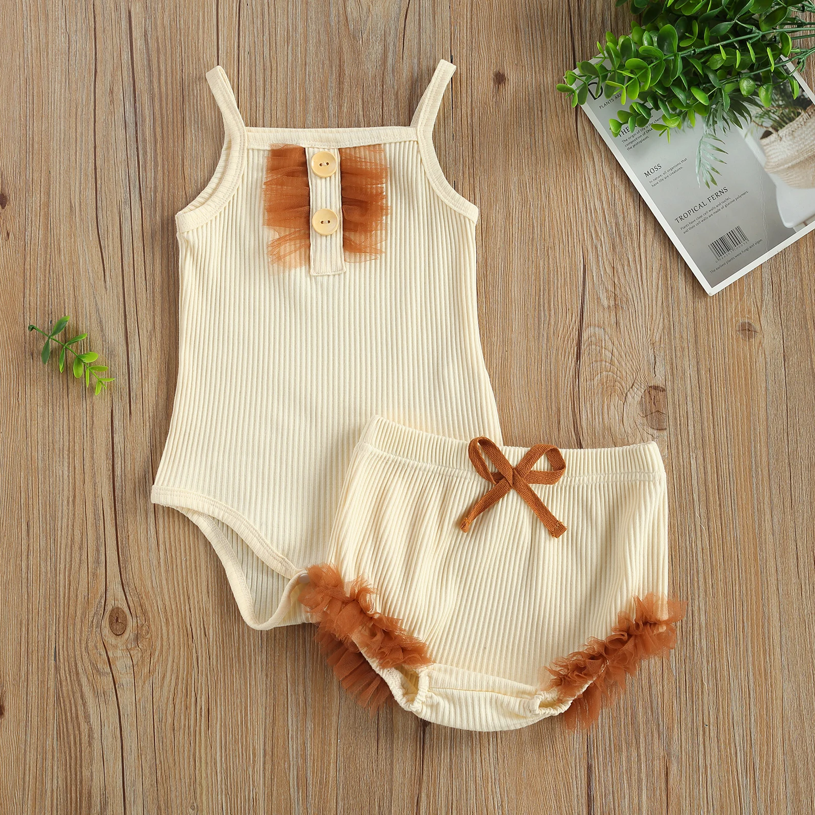 

От 0 до 24 месяцев, забавный комплект одежды: футболки для маленьких девочек, одноцветная одежда Цвет Кнопка Ромпер без рукавов + юбка из тюля, ...