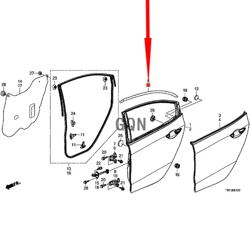 

Rear door window frame exterior trim 2018-Hon daC RID ER door and window color strip decorative door frame sticker