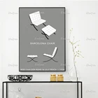 Винтажный архитектурный плакат Bauhaus с изображением стула ван дер рохе-Барселона настенные художественные принты домашний декор холст плавающая рамка