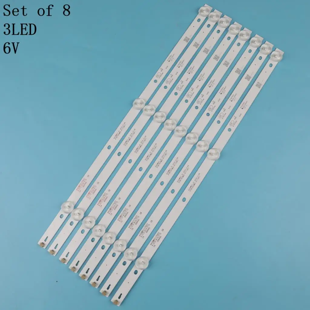 

Kit de tiras de luz de fundo para tv, 8 peças, led aoc le43m3570/60 le43m3579, barras de led bandas rulers k430wdc1 a1