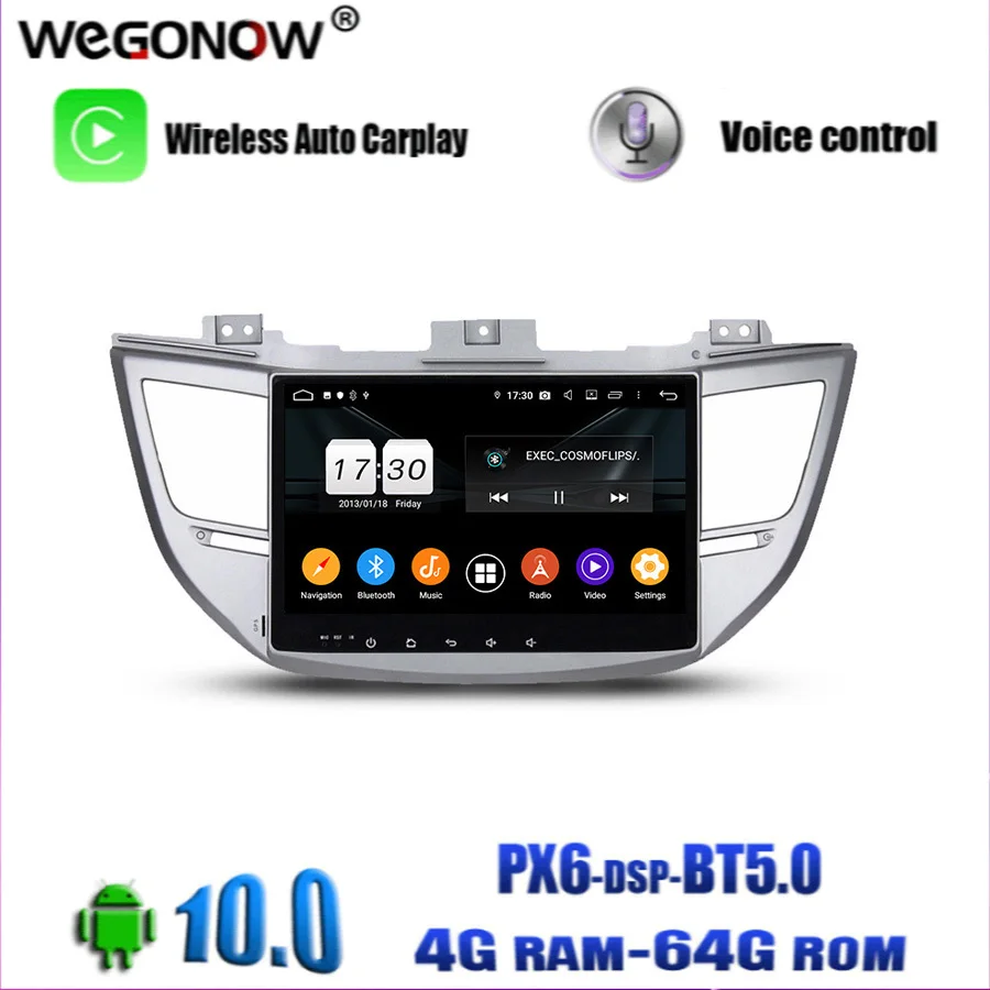 Автомобильный плеер 10 1 дюймов Android 0 для Hyundai TUCSON IX35 2015-2017 DSP Carplay 4 ГБ 8 ядер 64 GPS