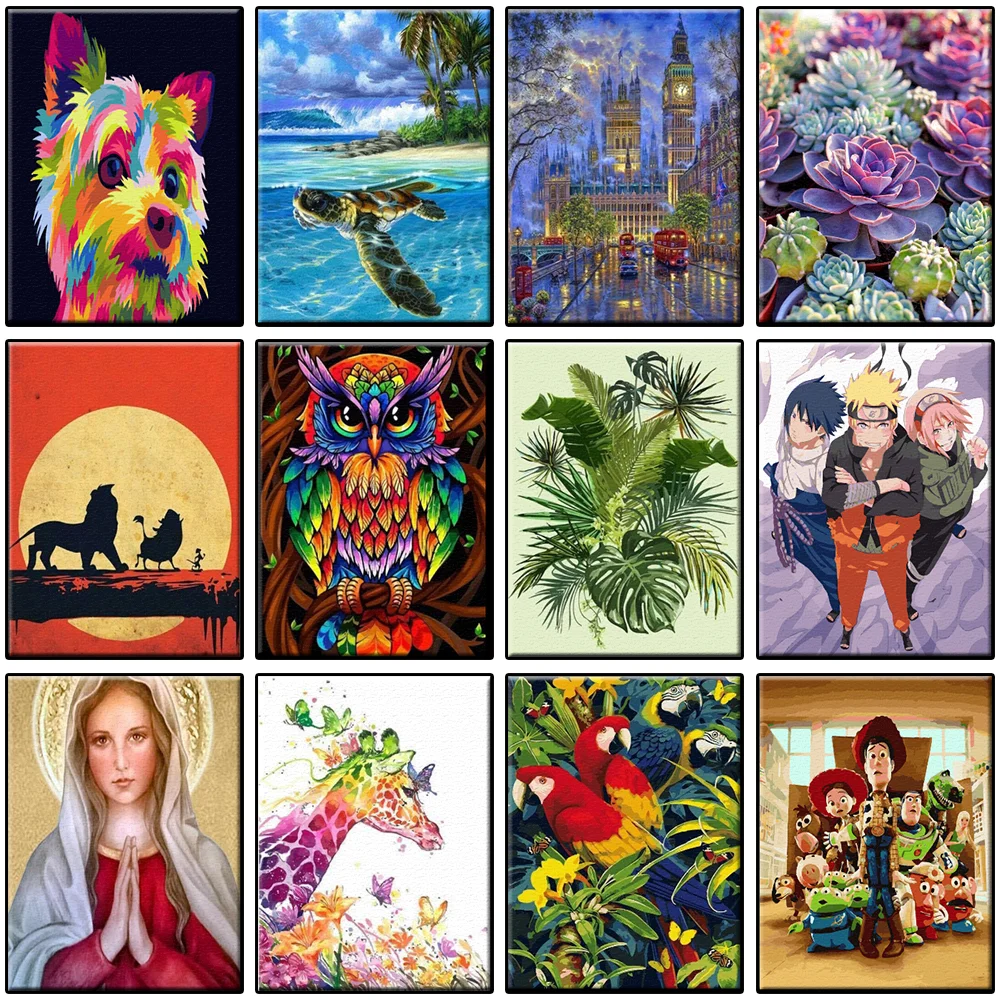 

Ioostar Painting By Number For Adults Best Landscape Oil Painting By Numbers Picture Art DIY Canvas Hand Painted Home Decoration