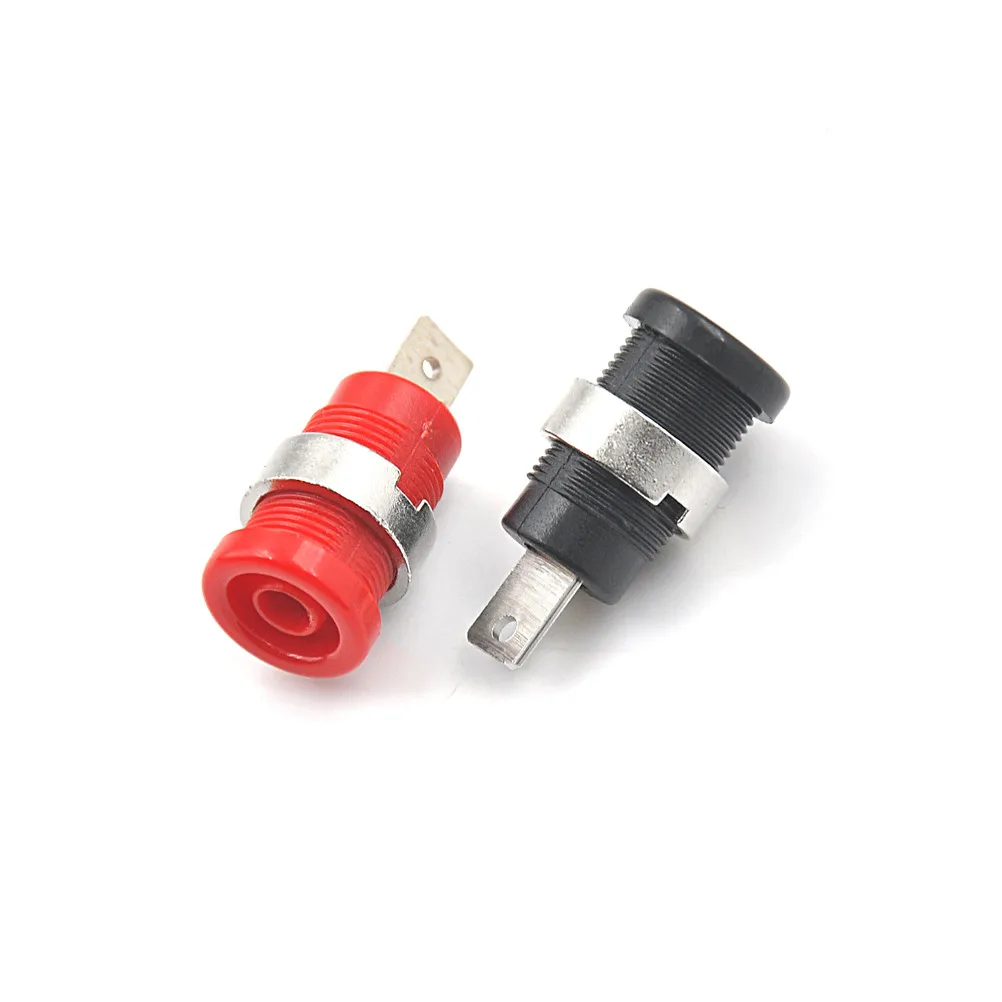 

10Pcs/lot 2Colors 4mm Banana Female Jack Socket Panel Mount Binding Post Connector Whosesale