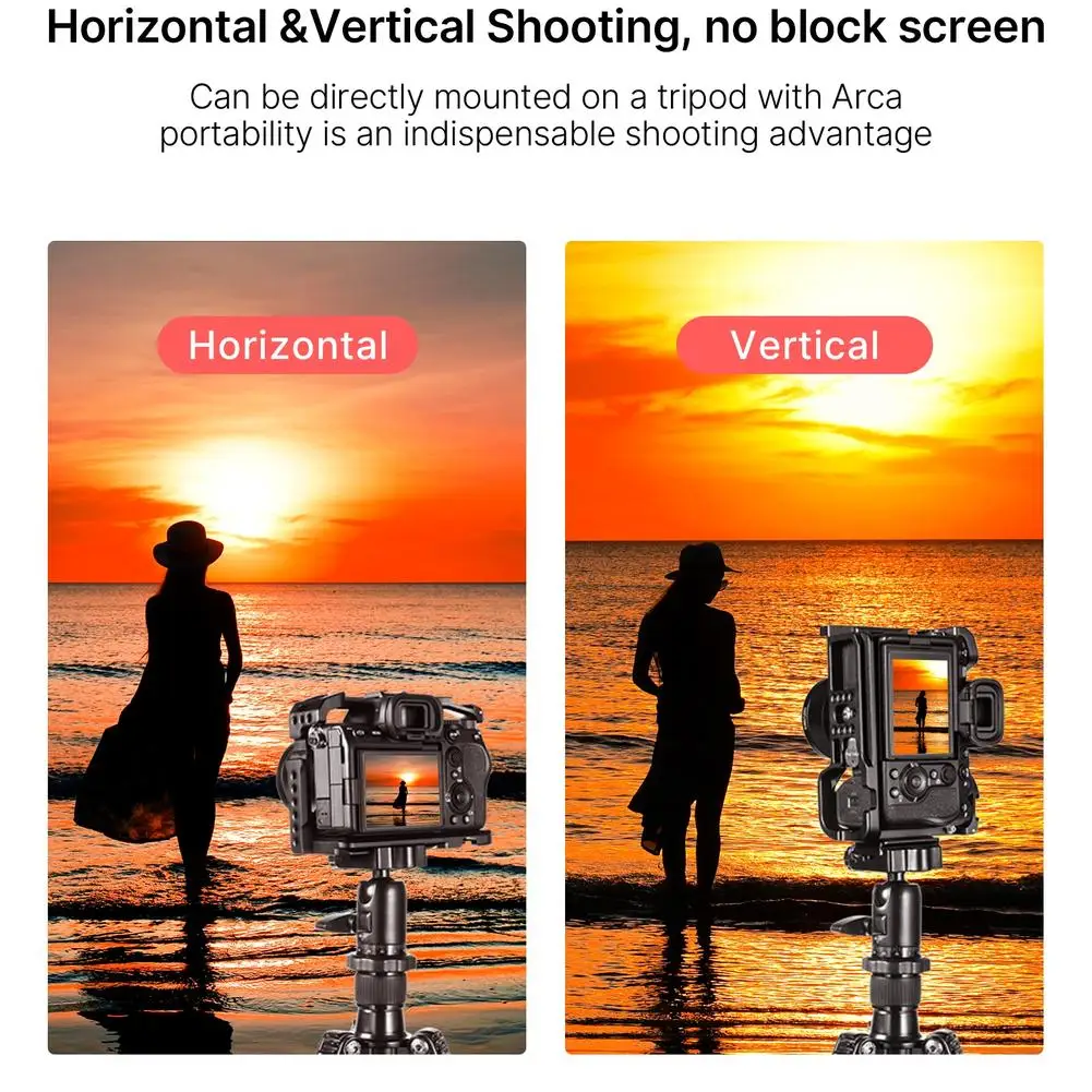 

UURig Metal Camera Cage for Sony A7SIII Rig Cages With Cold Shoe Arric Locating Hole Mount FILL Light Microphone Accessories