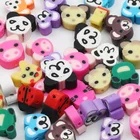 Бусины из глины ручной работы 2050100 шт., бусины из полимерной глины, бусины с смешанными животными, искусственные бусины для браслета, ожерелья