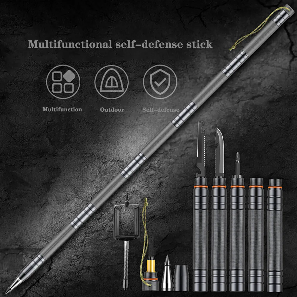 

Hiking Poles Set - Multi function Trekking Poles Tactical Cane Pole,Collapsible Adjustable Height Aluminum Alloy Walking Sticks