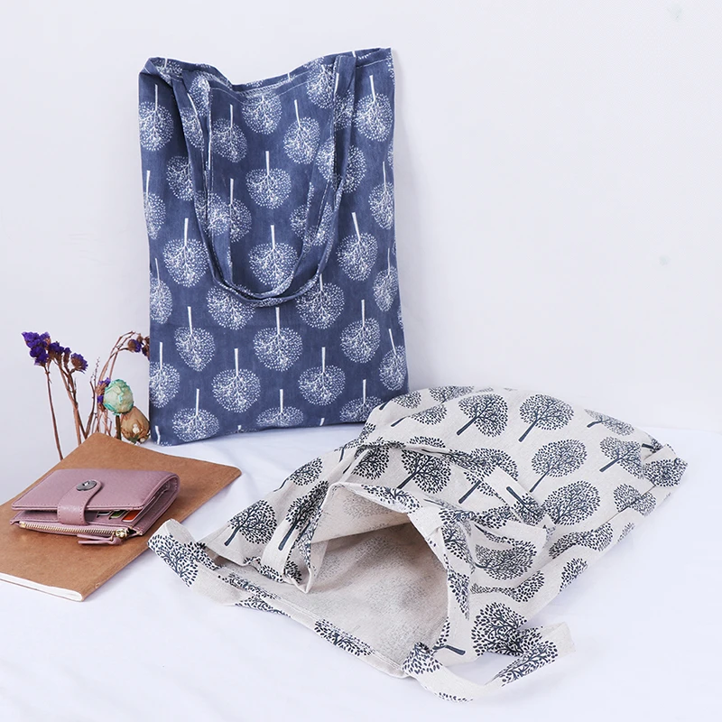 

1x Tree Pattern Linen Bag Tote ECO Shopping Outdoor Canvas Shoulder Bags