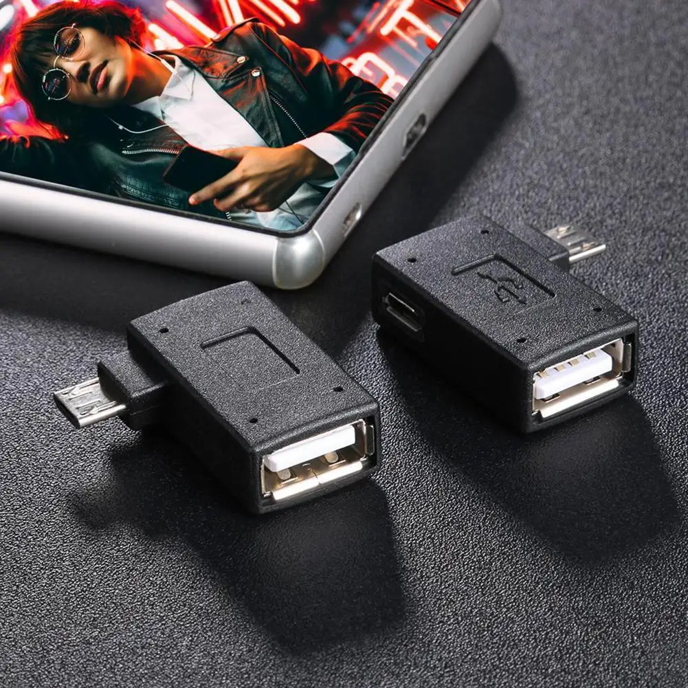 1 шт. Многофункциональный USB 2,0 90 градусов левый/правый угол конвертер OTG адаптер хост микро для телефона/планшета