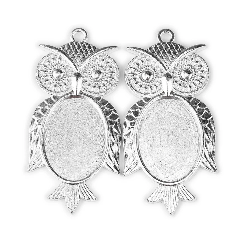 10 шт./лот подвеска с основанием в виде совы пустая овальная рамка 18 х25 мм овальный