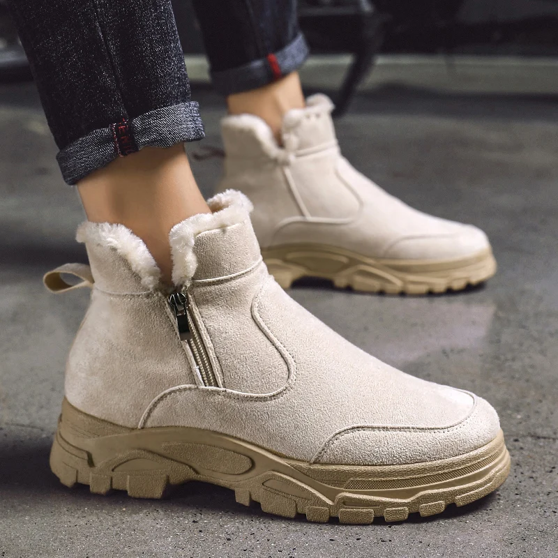 men shoes snow winter military chelsea boots black casual sneakers safety sports leather fashion ankle indestructible |