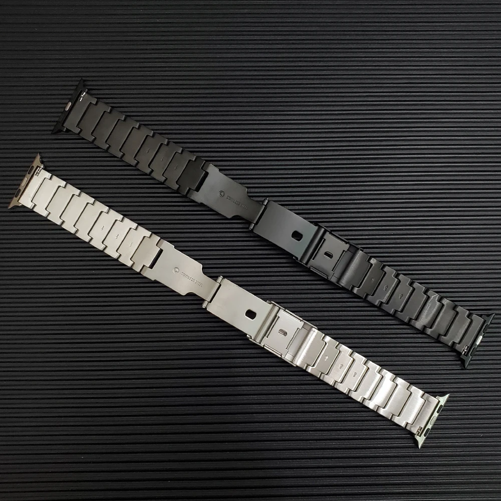 Складная застежка из нержавеющей стали ремешок для Apple watch band 44 мм 42 мм 40 мм 38 мм ссылка браслет для iWatch серии 4 5 металлический ремешок для часов