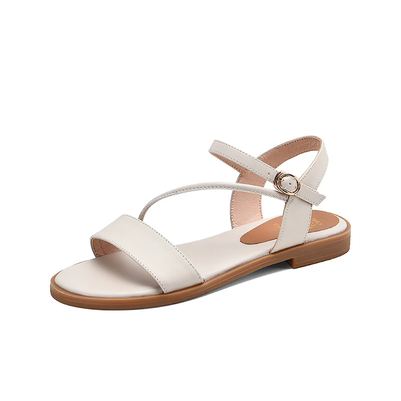 

2020 new arrival women sandals solid colors cow leather shoes low heels summer comfortable wedges shoes woman big size