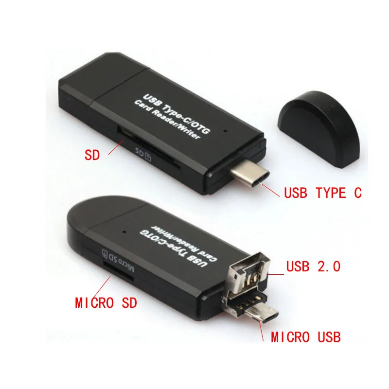 Устройство для чтения Micro SD карт Mini 5 в 1 многофункциональный Type C USB C/USB A/Micro TF/SD OTG 2 0