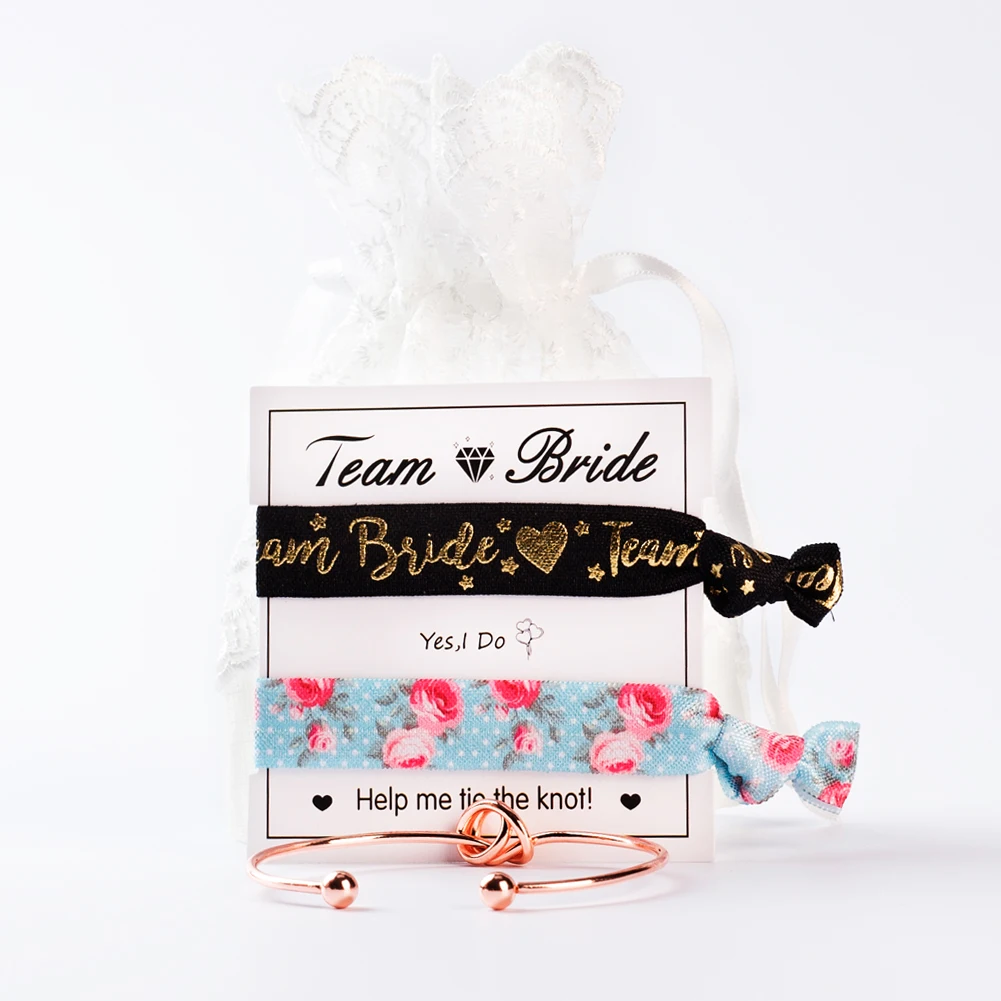 Свадебный подарок для невесты розовый золотой браслет сувенир подружки галстук