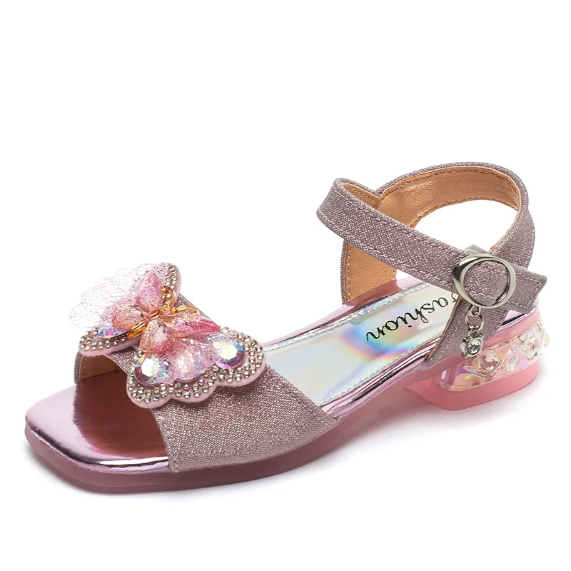 

Skoex Girls Fashion Sandals Summer Children Casual Princess Shoe Sparkle Kid Show Dance Shoe Ankle Strap Dress Sandals For Girl