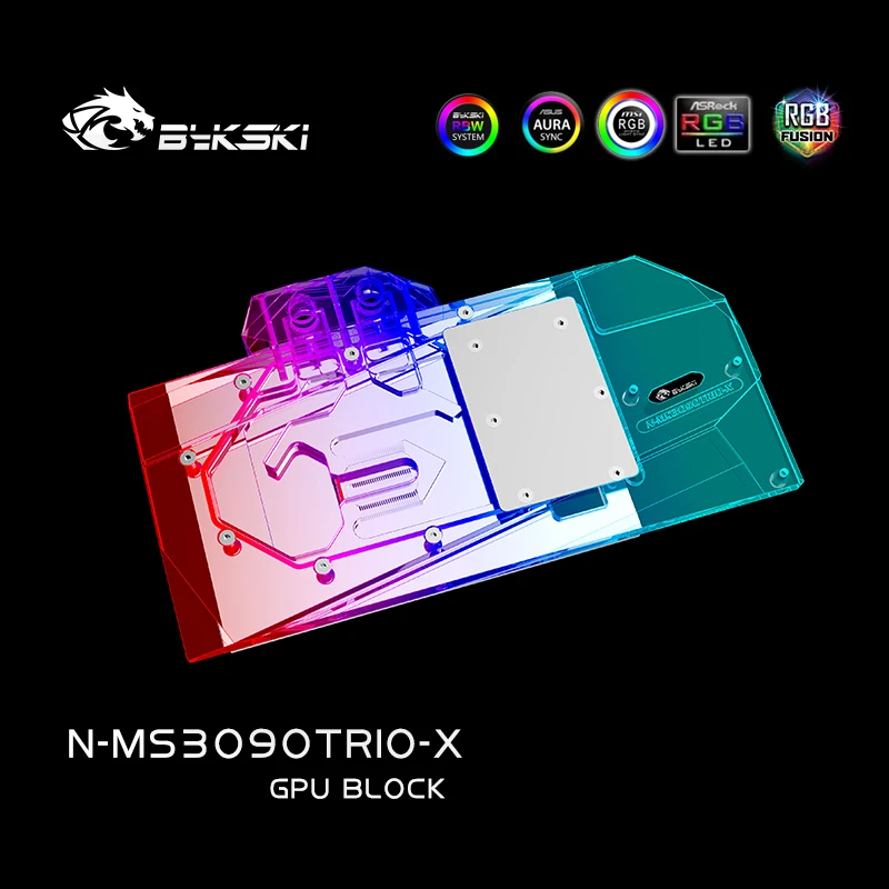 Bykski водяной блок для MSI RTX 3080 3090 TRIO GAMING X OC / Suprim GPU Card/полное покрытие медный