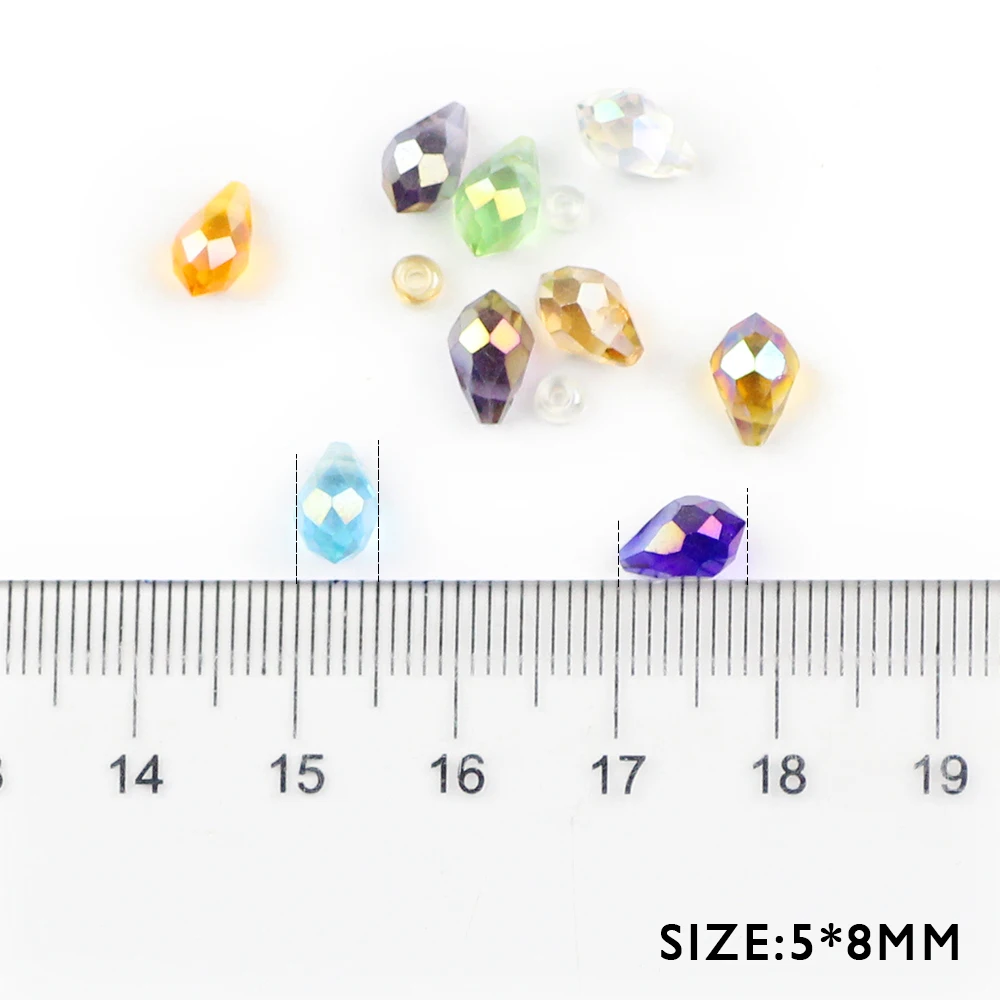 ZHBES 5x8 мм 50 шт AB Цвет в виде капли воды Форма Австрийские хрустальные бусины Spacer