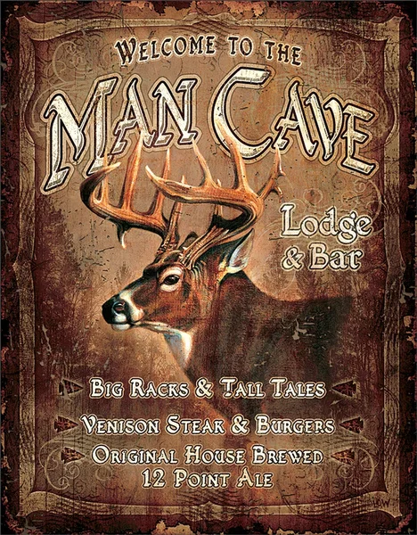 

Man Cave Lodge and Bar Tin Sign by -Inch