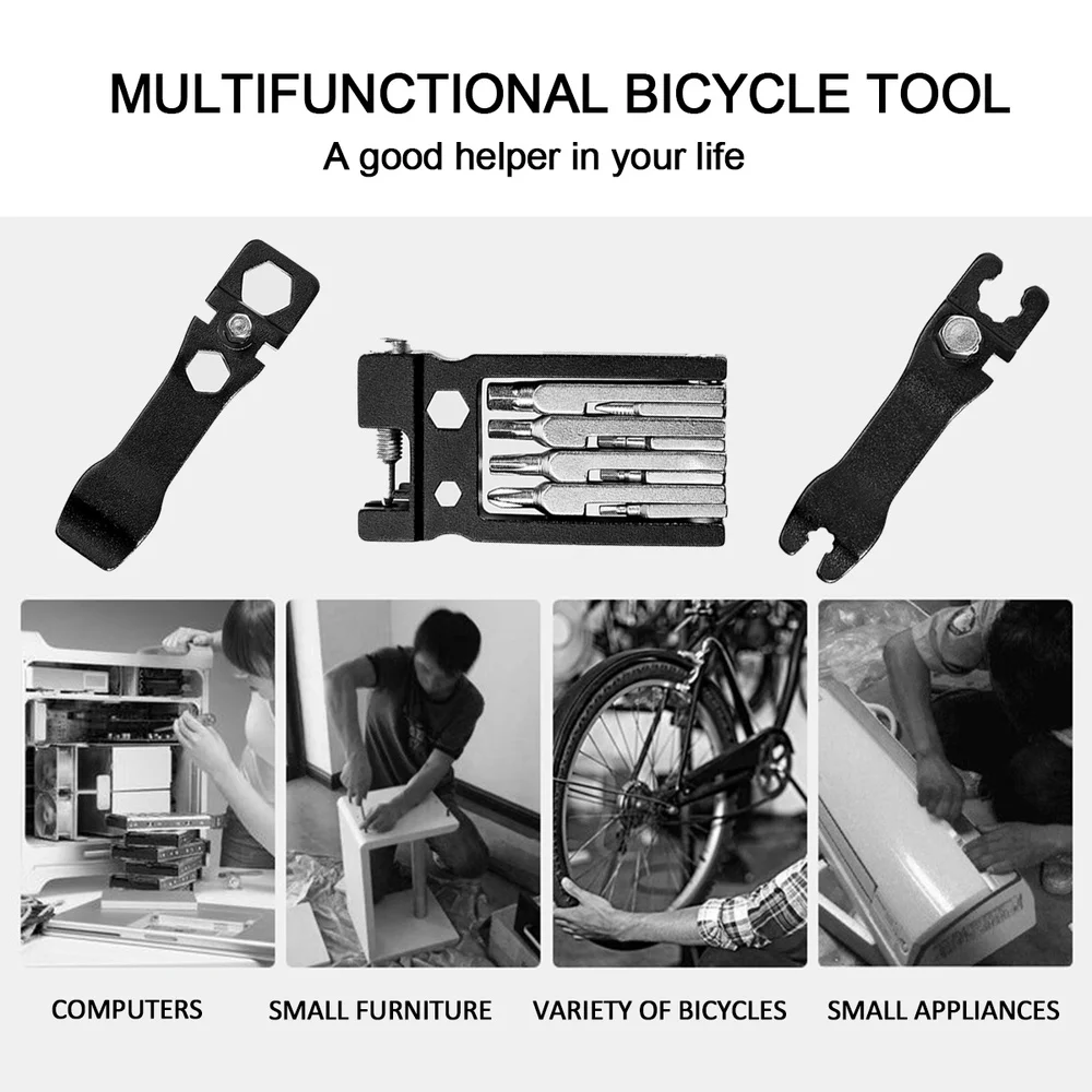 

Multifunctional Bicycle Repair Tool Screwdrivers Wrench Set Road Mountain Bike Motorcycle Accessories Portable Bottle Opener