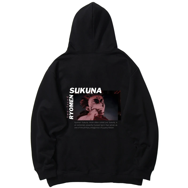 

Anime Manga Men Hip Hop Sweatshirt Hoodie Jujutsu Kaisen Streetwear Harajuku Pullover Hoodie Fleece Winter Autumn Black Hoodie